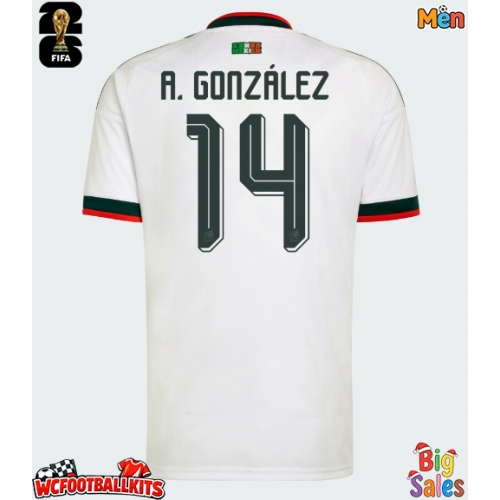 Mexico Armando Gonzalez #14 Replica Away Stadium Shirt World Cup 2026 Short Sleeve